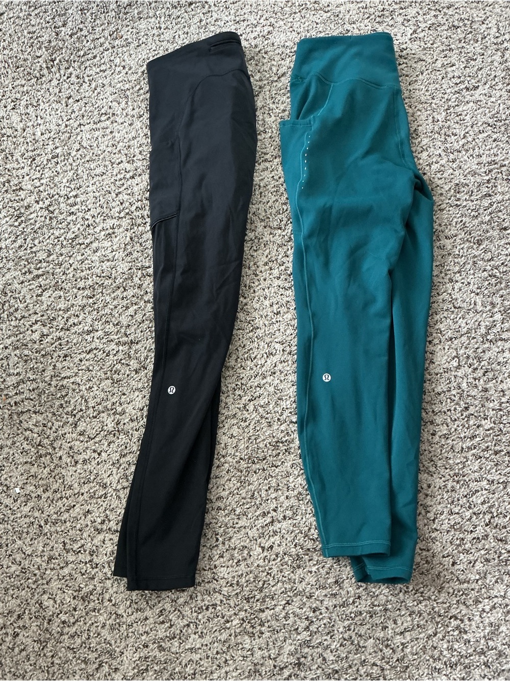 lululemon athletica Kids Leggings Pair - Black & Teal Green
